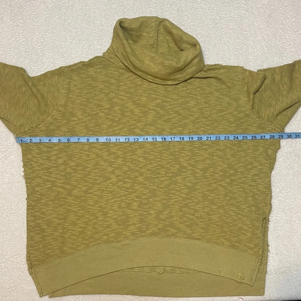 Free People Timmy Turtleneck Moss Green Cowlneck‎ Pullover Oversized Sweater XS